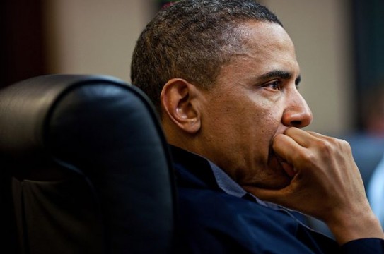 President Barack Obama listens during one in a series of meetings discussing the mission against Osama bin Laden, in the Situation Room of the White House, May 1, 2011. (Official White House Photo by Pete Souza)

This official White House photograph is being made available only for publication by news organizations and/or for personal use printing by the subject(s) of the photograph. The photograph may not be manipulated in any way and may not be used in commercial or political materials, advertisements, emails, products, promotions that in any way suggests approval or endorsement of the President, the First Family, or the White House.